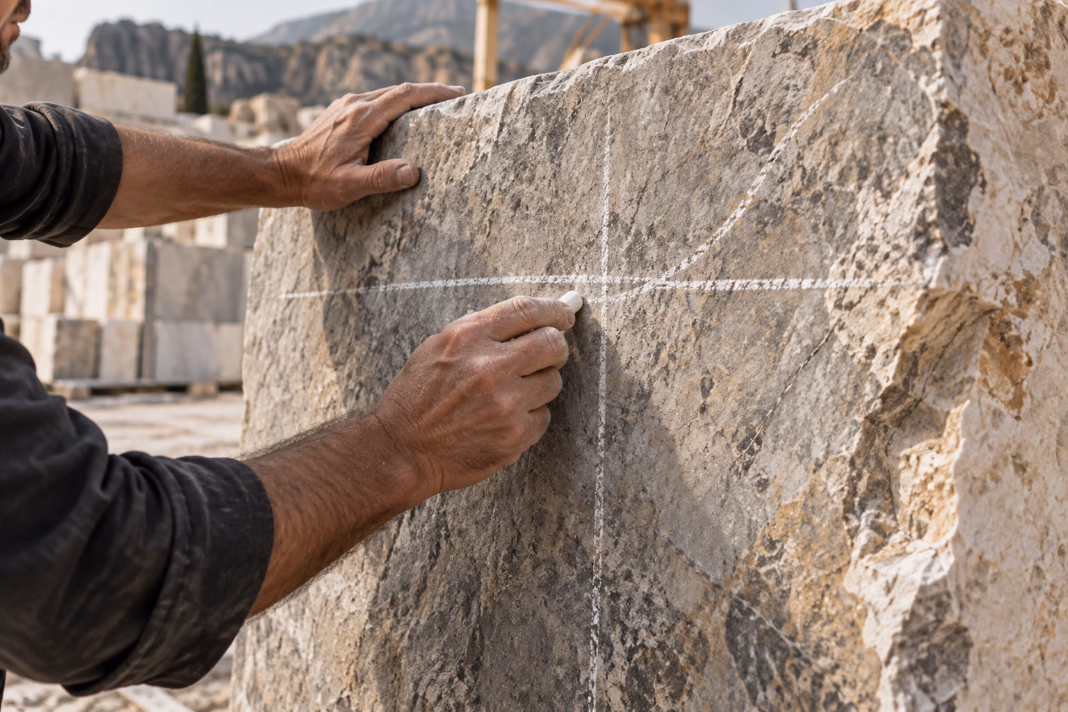 A block being assessed and marked before it is committed to a project