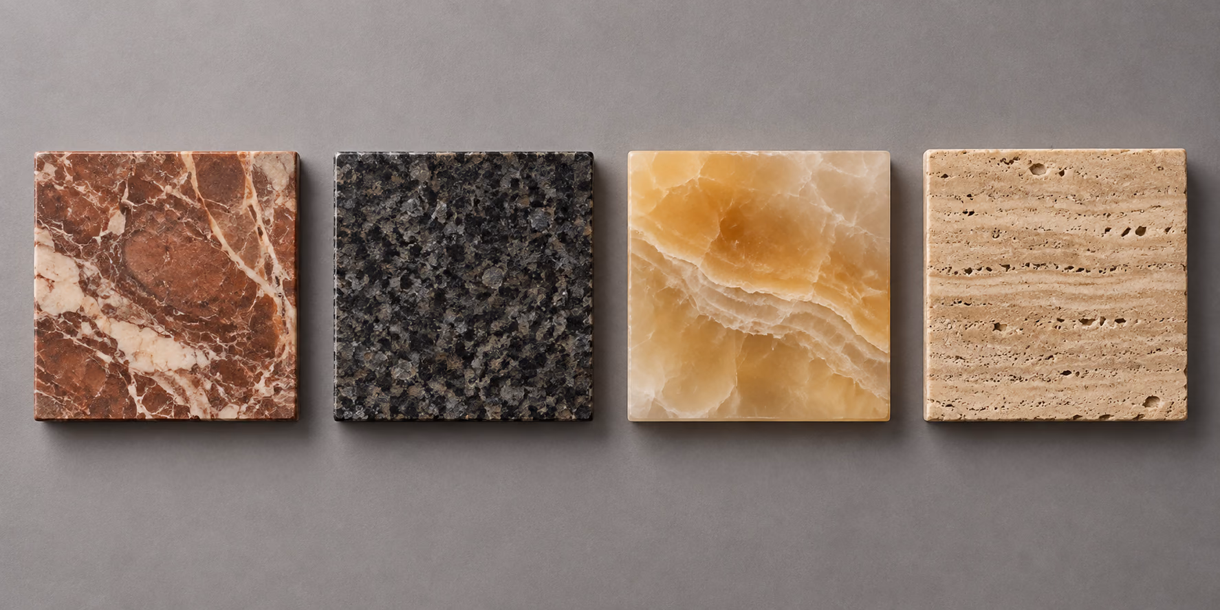 Material samples from each family arranged as a comparative study