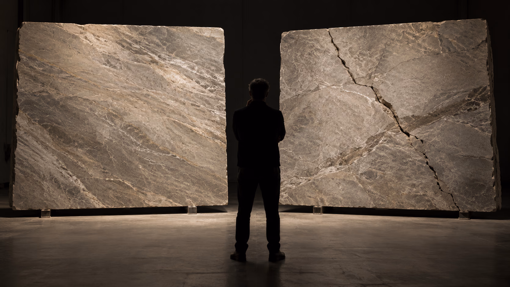 Selection in progress: two slabs of the same material side by side